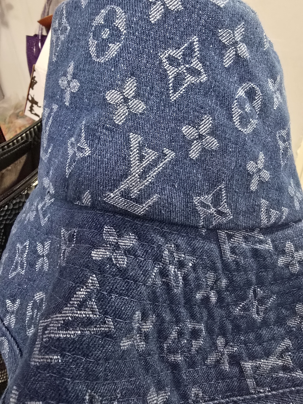 Louis Vuitton Blue Monogram Denim Bucket Hat - Picture 3 of 3